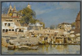 Tempel und Badetreppe in Benares