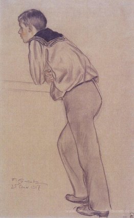 Porträt von K. B. Kustodiev