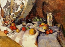 Still Life Post, Flasche, Cup und Obst
