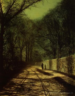 Baum Schatten auf dem Park-Wand, Roundhay Park, Leeds