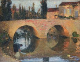 Frau Wäsche waschen im Fluss