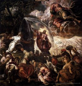 Moses Zeichnung Wasser aus dem Felsen