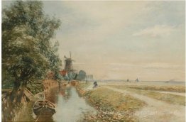 Canal Szene mit windmil