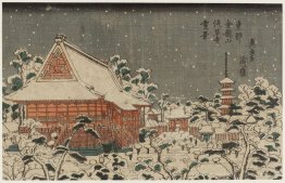 Schnee-Szene am Senso-ji-Tempel in Kinryuzan in der östlichen Ha