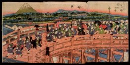 Kinder Zeitvertreib: Eine Prozession auf Nihon-Brücke