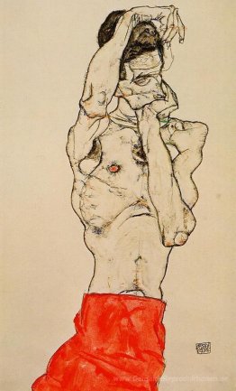 Standing Male Nude mit rotem Lendentuch