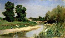 Landschaft mit Fluss und Bäume