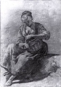 Sitzende Frau