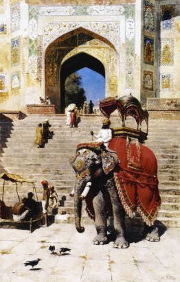 Königliche Elefant am Tor zur Jami Masjid, Mathura