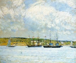 Eine Parade der Boote