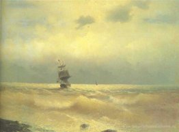 Das Schiff in der Nähe von Küste