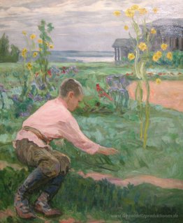 Junge auf einem Gras
