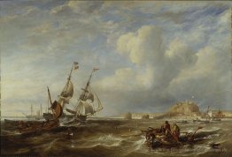 Der 78-Ton Brigantine 'The Advocate' off St. Helier, Jersey