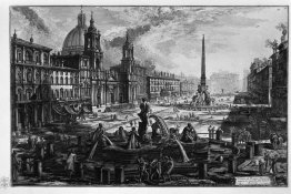 Blick auf die Piazza Navona auf den Ruinen des Zirkus Agonale