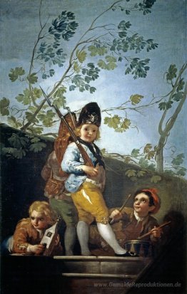 Jungen Soldaten spielen
