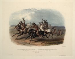 Pferderennen der Sioux-Indianer in der Nähe von Fort Pierre, Pla