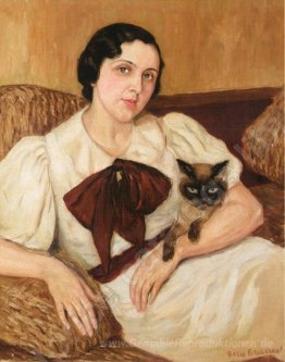 Frau mit Katze