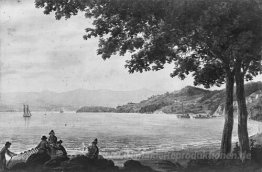 Shad Fischer am Ufer des Hudson River