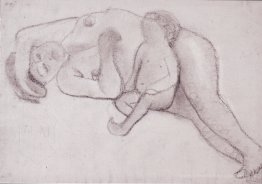 Reclining Mutter und Kind