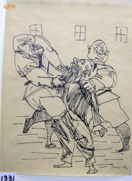 Zwei Nazi-Soldaten Missbrauch ein Jude und Ausreißen seinen Bart