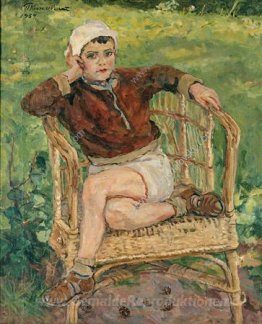 Porträt von N. S. Michalkow auf dem Stuhl