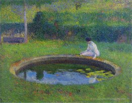 Madame Martin durch den Pool in Marquayrol