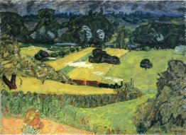 Landschaft mit Güterzug