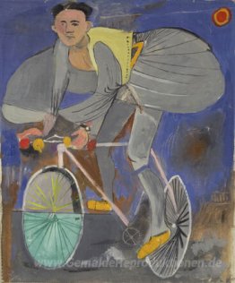Radfahrer angezogen (mit traditionellen griechischen Kostüm) und