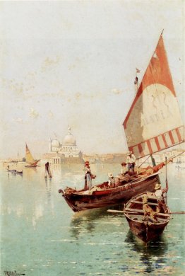 Segelboot in einem venezianischen Lagune