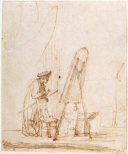 Künstler in seinem Atelier