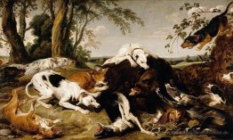 Hounds Bringing hinunter eine Boar
