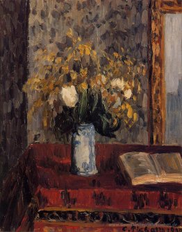 Vase Blumen, Tulpen und Granat
