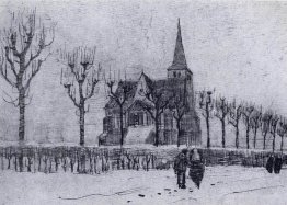 Die Kirche in Nuenen im Winter