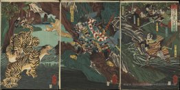 Kato Kiyomasa Tigerjagd in Korea während des Krieges Imjim