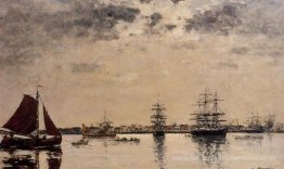 Antwerpen, Boote auf dem Fluss Schelde