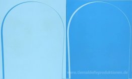 Gegossen Reversal Painting: Hellblau, Blau