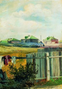 Landschaft mit Fechten
