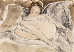 Nackt auf einem Bett