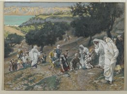 Jesus heilt die Blinden und Lahmen am Berg