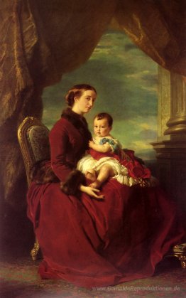 Die Kaiserin Eugenie Halten Louis Napoleon, dem kaiserlichen Pri