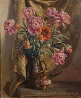 Pfingstrosen und Mohnblumen
