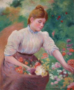 Mädchensammelnblumen