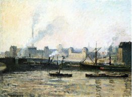 Das Saint Sever-Brücke in Rouen, Nebel