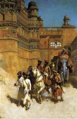 Die Maharahaj von Gwalior Vor seinem Palast