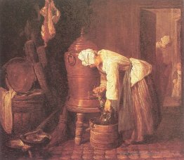Frau Zeichnung Wasser aus einer Urne