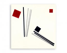 Malerei in Rot und Schwarz
