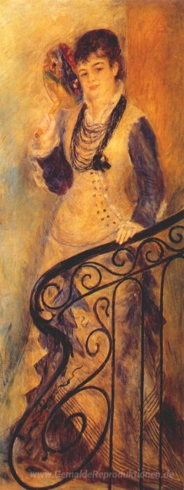 Frau auf einer Treppe