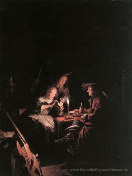 Cardplayers bei Kerzenlicht