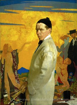 Selbstporträt malen Sämaschinen New Seed (1913)