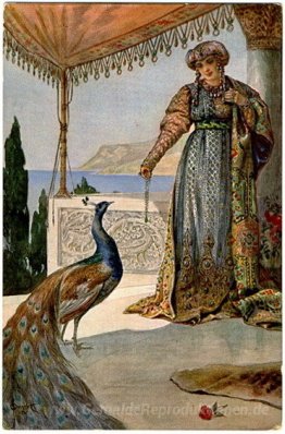 Dame mit Pfau